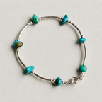 Handmade turquoise bracelet with sterling silver accents