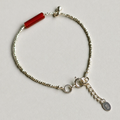 Handmade red agate bracelet with sterling silver chain