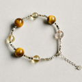 Handmade tiger eye bracelet with golden citrine accents
