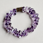 Handmade purple amethyst crystal bracelet with agarwood accents