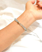 Light blue crystal bracelet handmade jewelry worn on the wrist