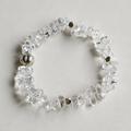 Handmade clear quartz crystal bracelet with sterling silver accents