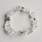 Handmade clear quartz crystal bracelet with sterling silver accents